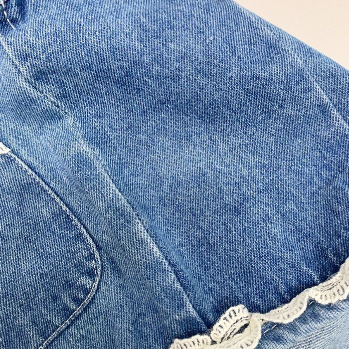 Áo Khoác Denim Không Tay Cổ Chữ V Thêu Họa Tiết Thời Trang Xuân Thu Dành Cho Bé Gái 0 Tuổi