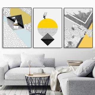 Tranh canvas Khối hình VR6 - khung viền đen - SR186