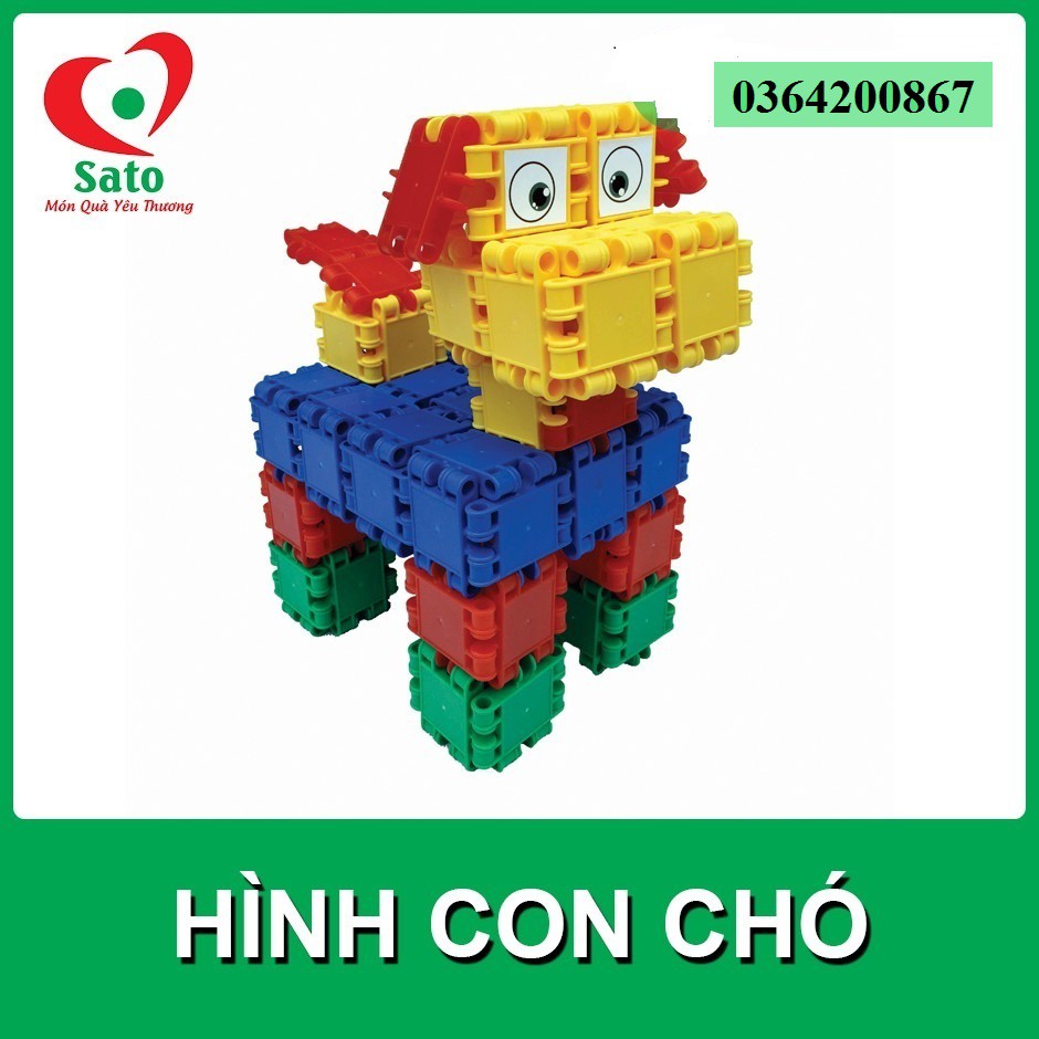 Đồ chơi XẾP HÌNH Sato BÉ YÊU BIẾT ĐỌC 48 chi tiết