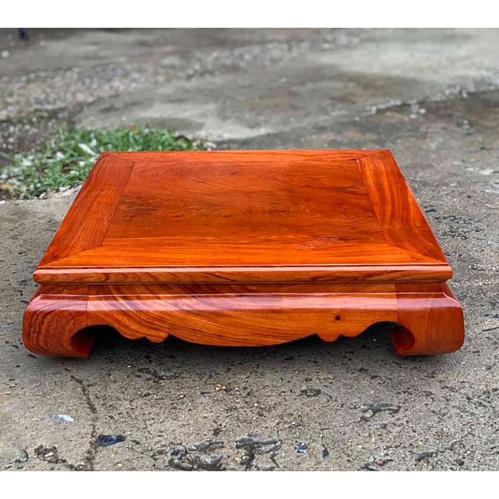 Bàn Gỗ Trơn Vuông Kê Thần Tài Gỗ Hương Cao 10cm