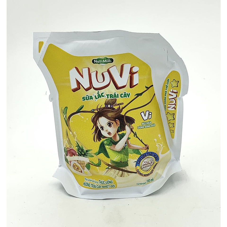 10 Bịch sữa chua uống  Nuvi 110ml - Vị Ngẫu Nhiên