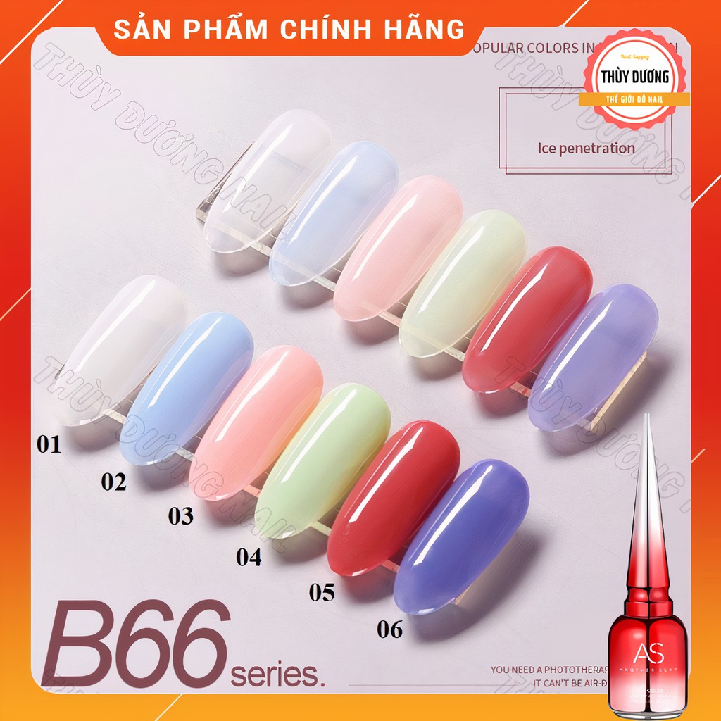 Sơn gel AS chính hãng chai đỏ mã B66 (sơn thạch) 15ml