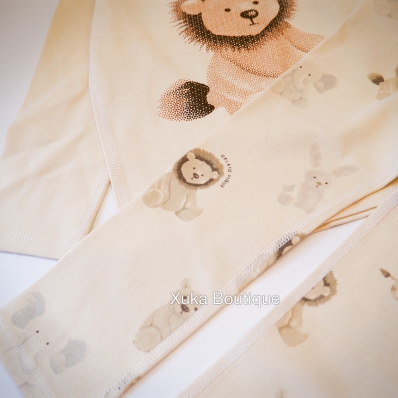 Bộ Quần Áo Dài Tay Sư Tử Thu Đông QCCC Cotton Dày Cao Cấp Bé Gái Bé Trai [Ảnh Thật]