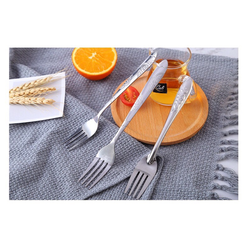 Dĩa inox 304 dày đẹp. Dĩa inox cán vân hoa