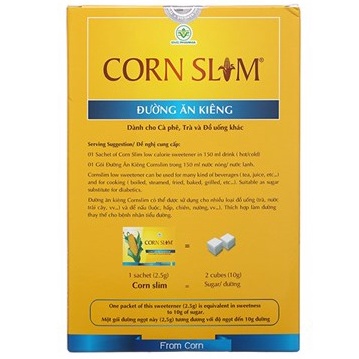 Đường ăn kiêng Corn Slim cho người kiêng đường, béo phì hộp 50 gói
