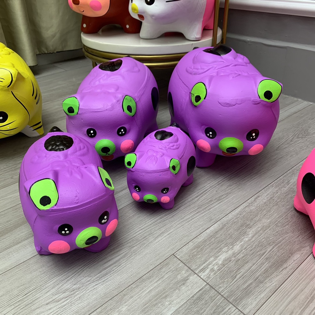 Heo đất, lợn tiết kiệm đẹp dễ thương size nhỏ và lớn dài 18cm, 23cm, 28cm