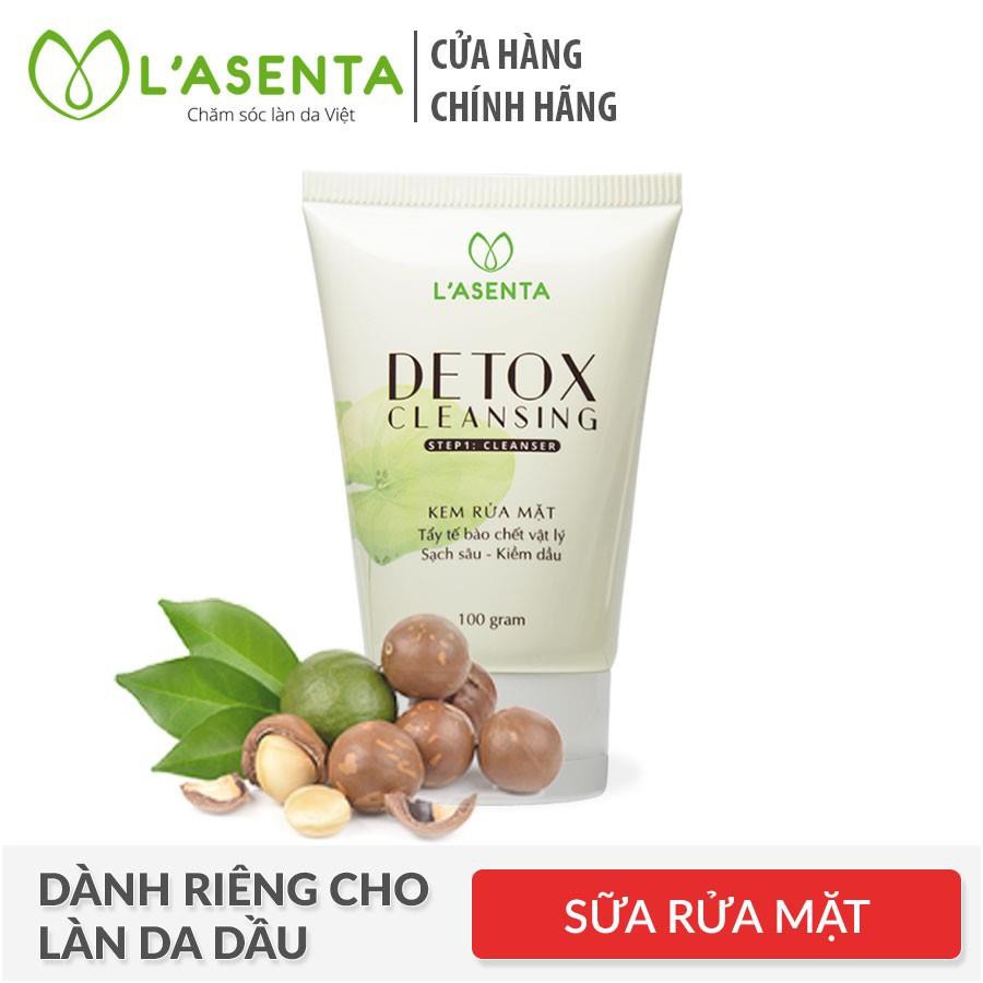 Sữa Rửa Mặt Ngăn Chặn Mụn, Kiềm Dầu, Thải Độc Lasenta Detox Cleansing - Dành Cho Mọi Loại Da