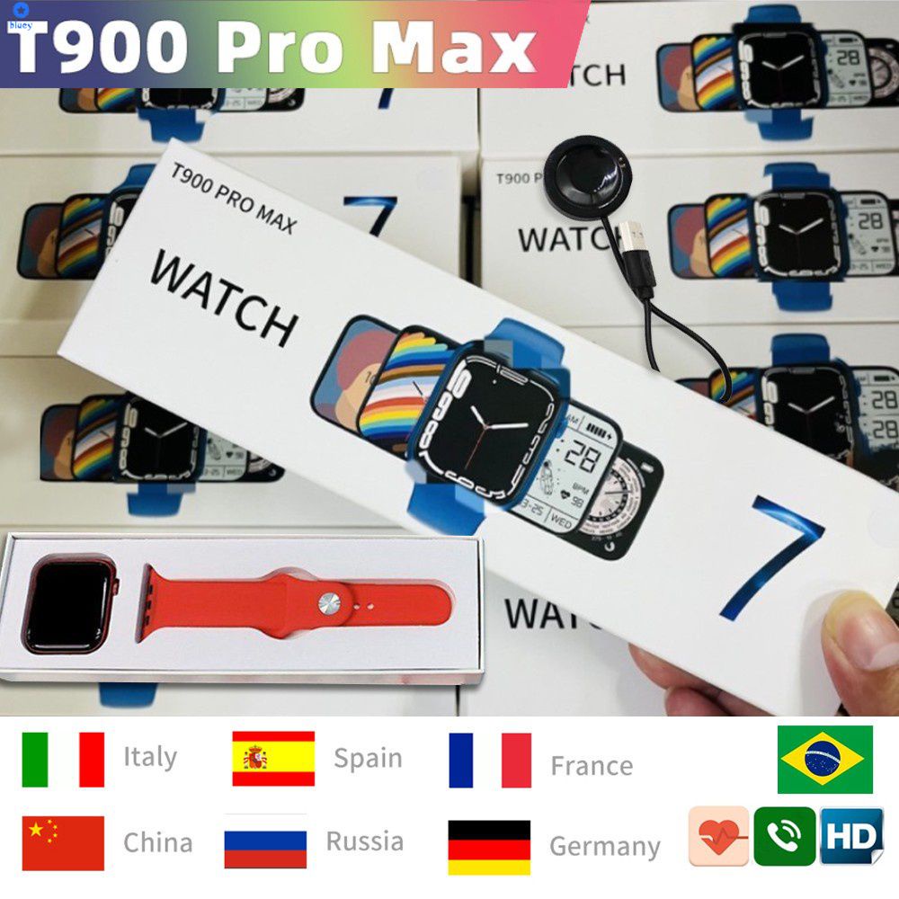 Iwo 14 Đồng Hồ Thông Minh Smartwatch T900 Pro Max Đồng Hồ 7 Cuộc Gọi Bluetooth Đo Nhịp Tim Huyết Áp Oximeter Bước Nam Nữ Tập Thể Dục giám Sát Thông Minh