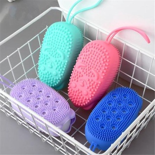 Mút Tắm Silicon Bubbles Bath Brush 2 Mặt Tạo Bọt Cao Cấp Hàn Quốc (giao màu ngẫu nhiên)