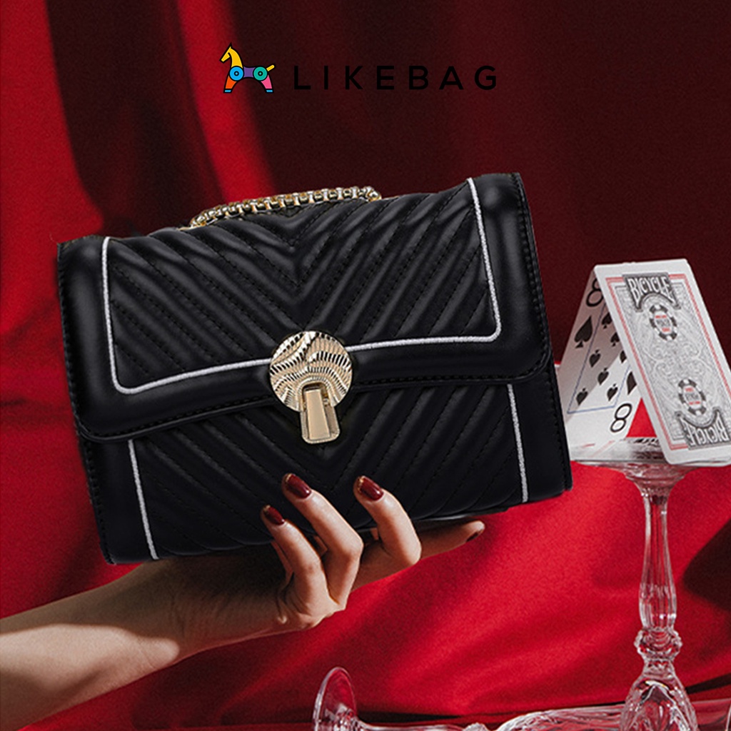 Túi xách nữ đeo chéo thời trang LIKEBAG khóa hợp kim kiểu dáng sang trọng CJ015 - LIBAGI