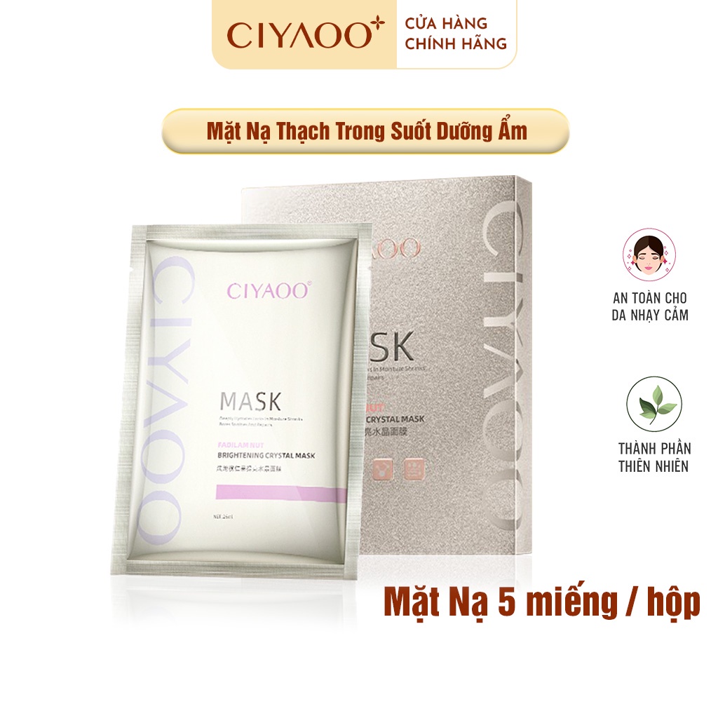 Mặt Nạ Trắng Da CIYAOO Cấp Dưỡng Ẩm và Ngăn Ngừa Lão Hoá Da Hộp 5 Miếng (Mặt nạ thạch trong suốt)