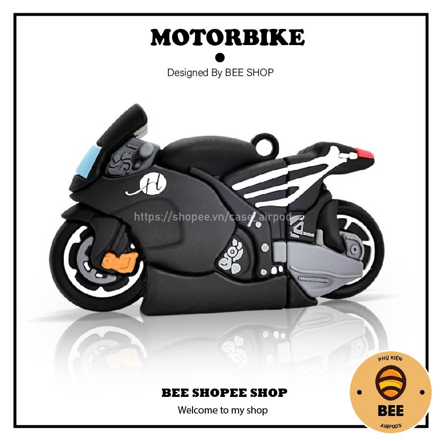 Case Airpod 1 2 Pro Xe Motorbike Siêu Ngầu Chất Liệu Silicone Cao Cấp Cho Các Tay Đua - BEE SHOP