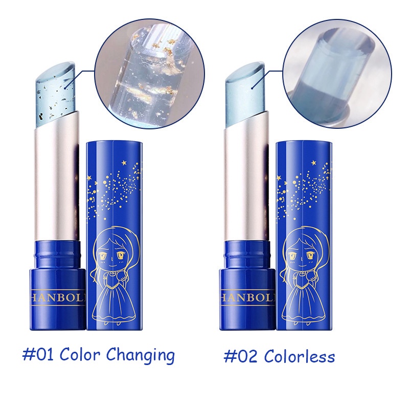 Son Dưỡng Môi Trong Suốt Có Lá Vàng 24k Đổi Màu Theo Nhiệt Độ Lâu Trôi Công Chúa kiss Beauty