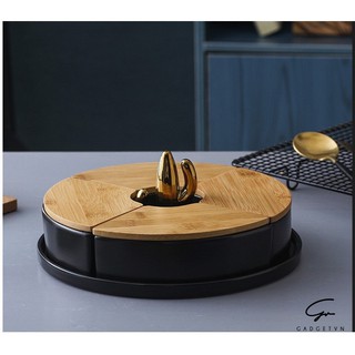 Khay mứt sứ Ceramic 4 ngăn