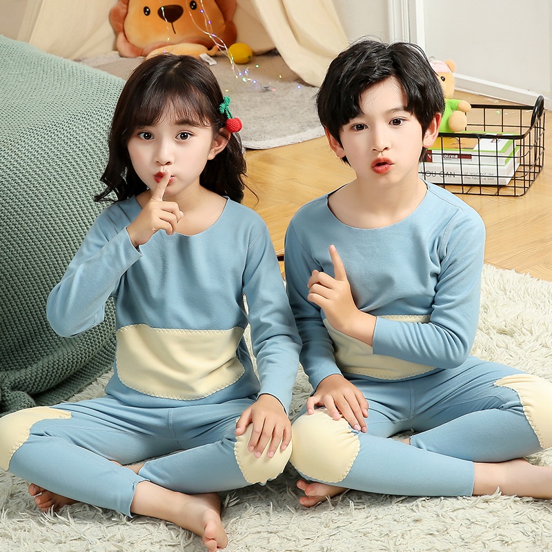 Bộ đồ ngủ dài tay giữ ấm bảo vệ bụng cho bé 90-160CM