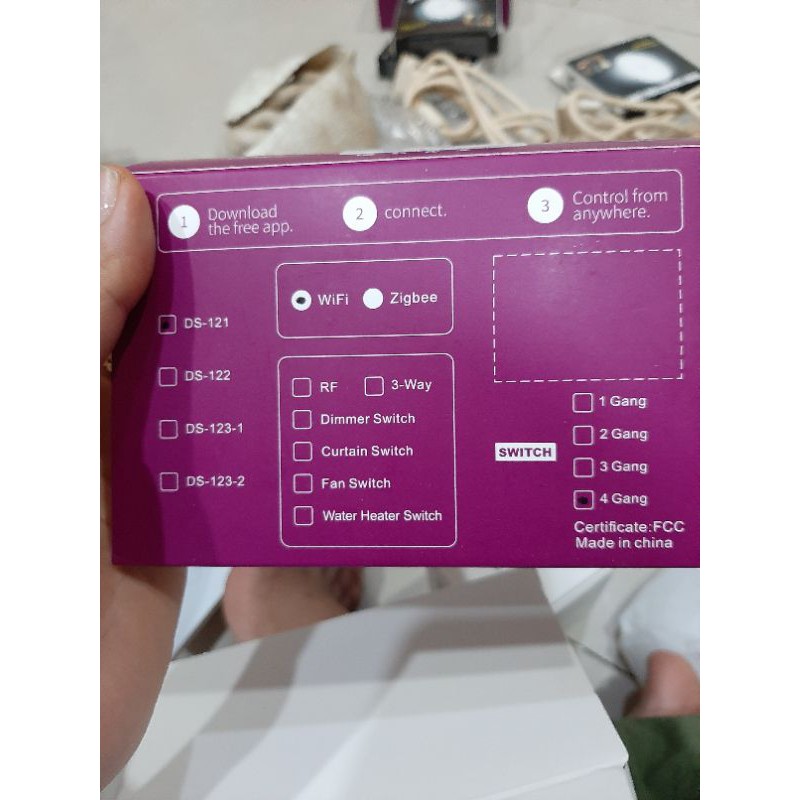 Công tắc đèn thông minh wifi Tuya Smart loại cao cấp loại không có dây N