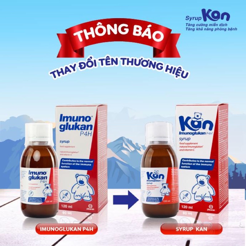 Siro Kan imunoglukan PH4  nhập khẩu châu âu - Tăng cường đề kháng, tăng cường miễn dịch cho bé yêu.