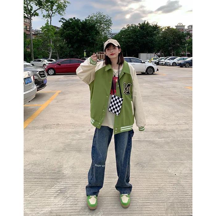 ❁☫Quần Jean Nữ Ống Rộng Lưng Cao Thêu Chữ Phong Cách Thu Đông Mới