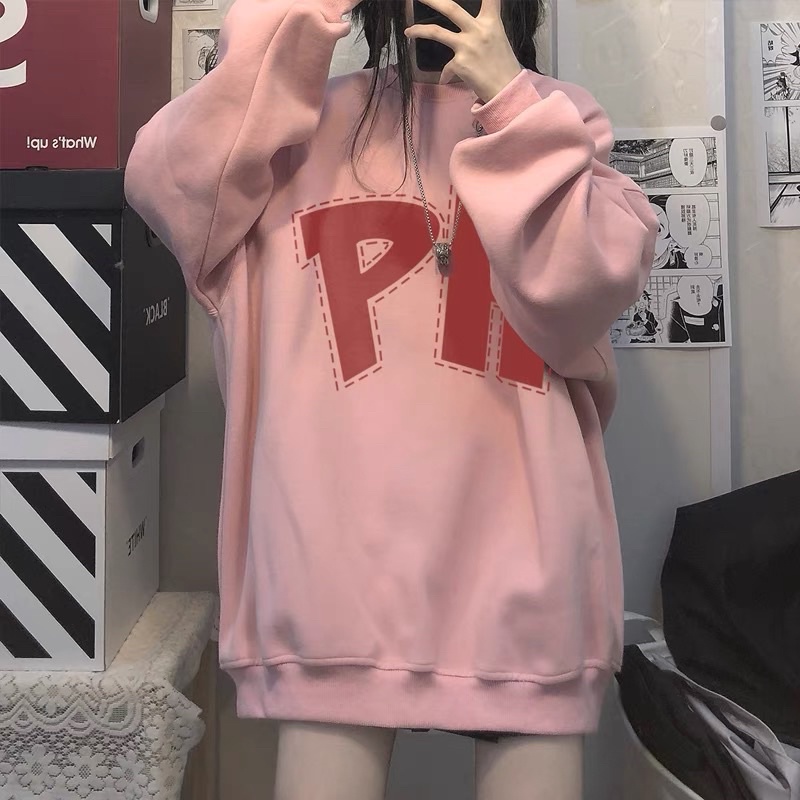 Áo Sweater Nỉ Bông Tay Suông Chữ PH Unisex