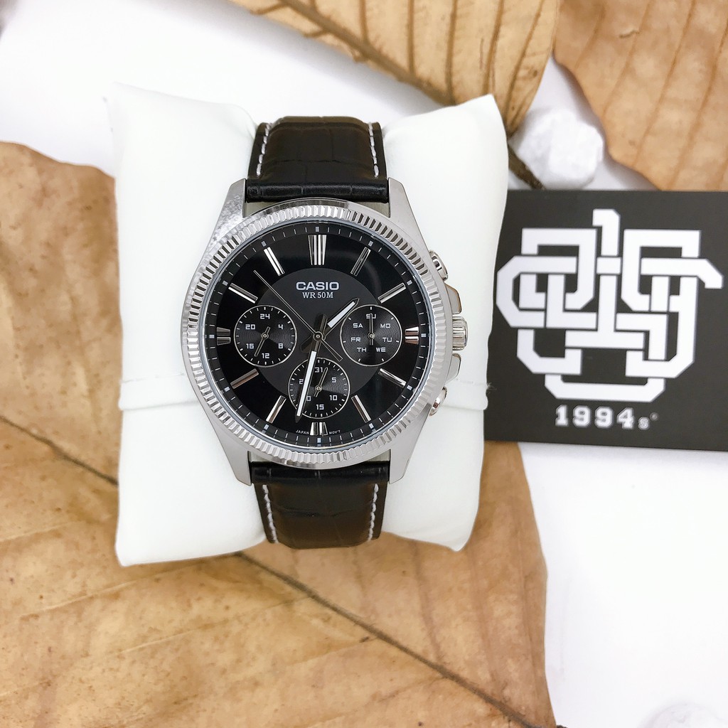 Đồng hồ nam Casio MTP-1375 / MTP-1375L-1A dây da thật chính hãng