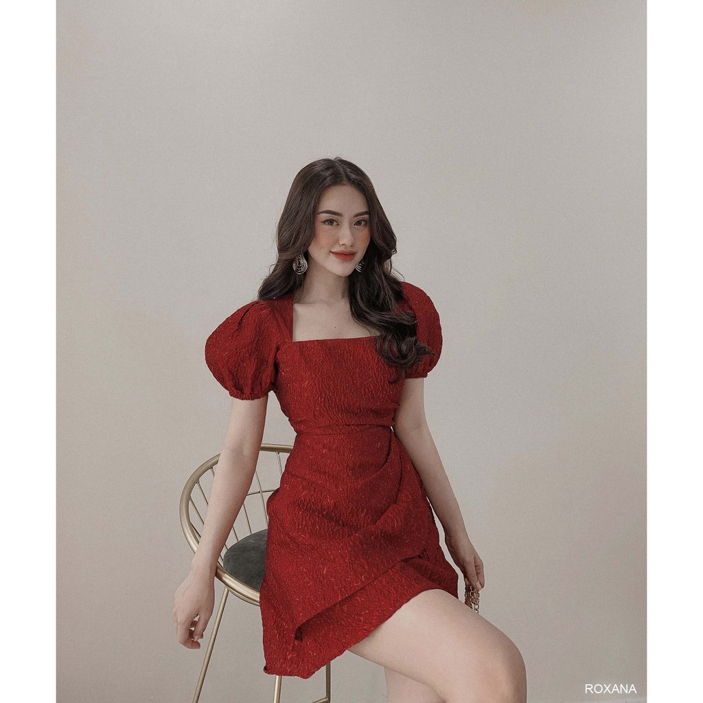 (suclothing) ROXANA DRESS - Đầm tay phồng vạt chéo thiết kế- Đầm dự tiệc | BigBuy360 - bigbuy360.vn