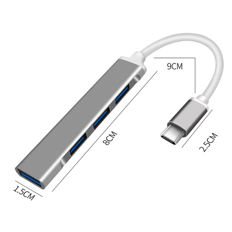 Bộ chia cổng Hub Type-C Hub USB 4 trong 1 cho Laptop / Macbook Điện thoại / iPad