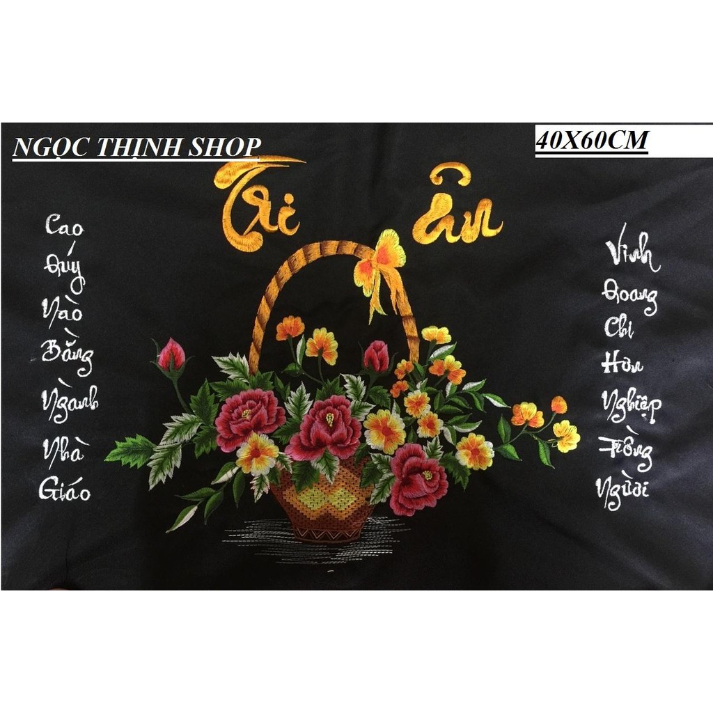 FreeShip từ 250K-Tranh chỉ lụa đã thành phẩm THƯ PHÁP TẶNG THẦY CÔ GIÁO 60X40CM