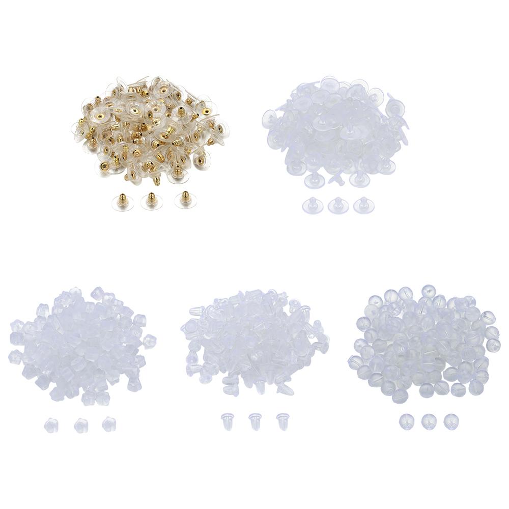 Set 100 Nút Bịt Tai Bằng Silicone Cao Su Làm Trang Sức DIY