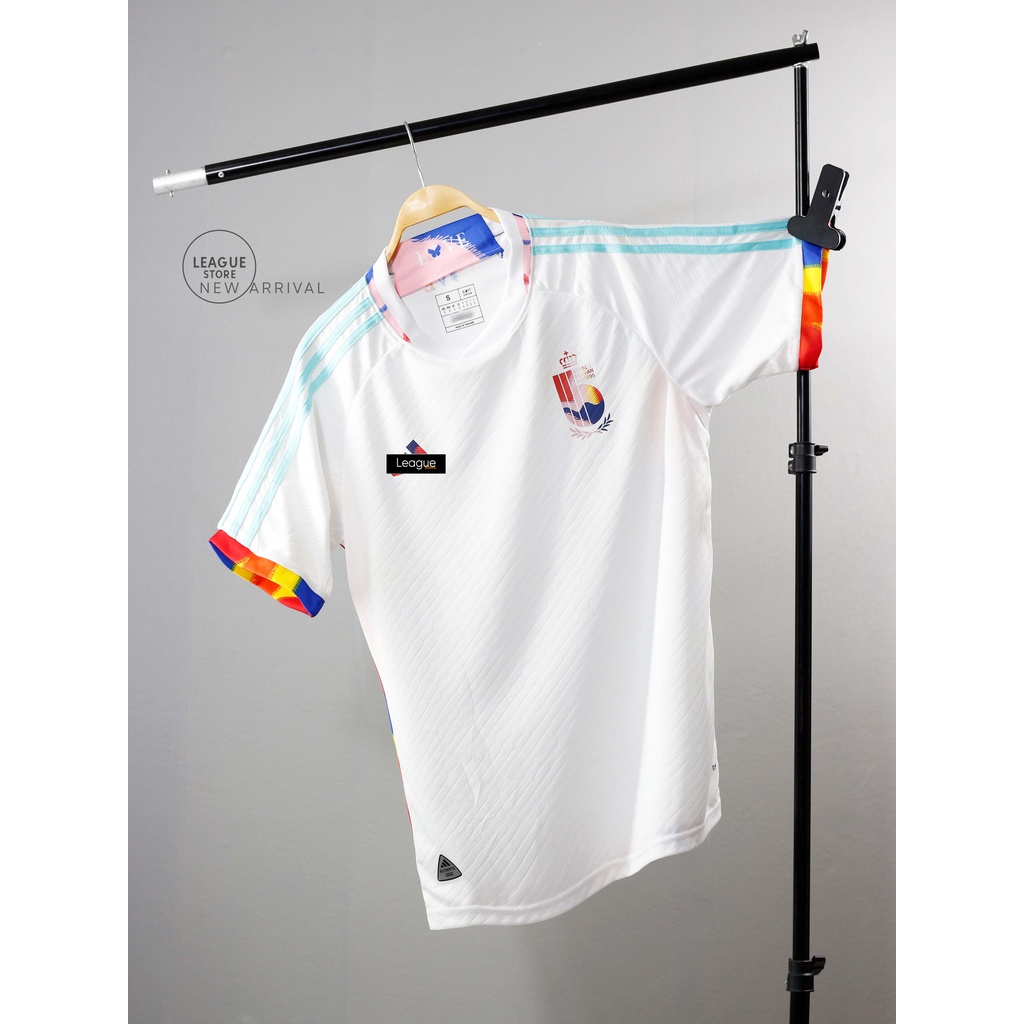 Áo đá banh Bỉ Leaguestore sân khách màu trắng 22/23 - bộ quần áo thể thao đá bóng nam ngắn tay form âu