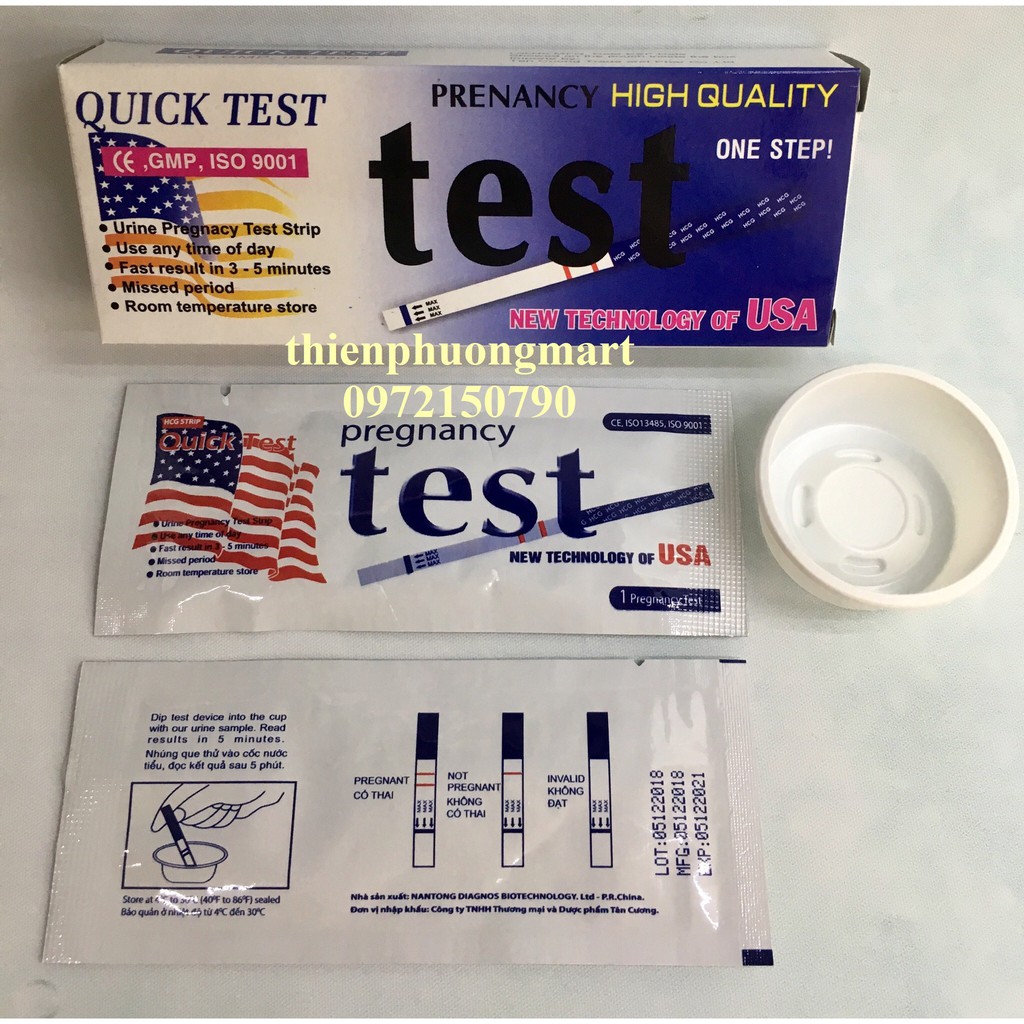 Combo 10 Que Thử Thai Quick Test phát hiện thai sơm - Đơn giản - Chính xác