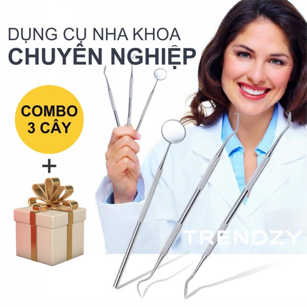 [Combo + 🎁 + Sale25%] Bộ lấy cao răng inox cao cấp - Tẩy cao răng, vôi răng chuyên nghiệp tại nhà - chuẩn nha khoa