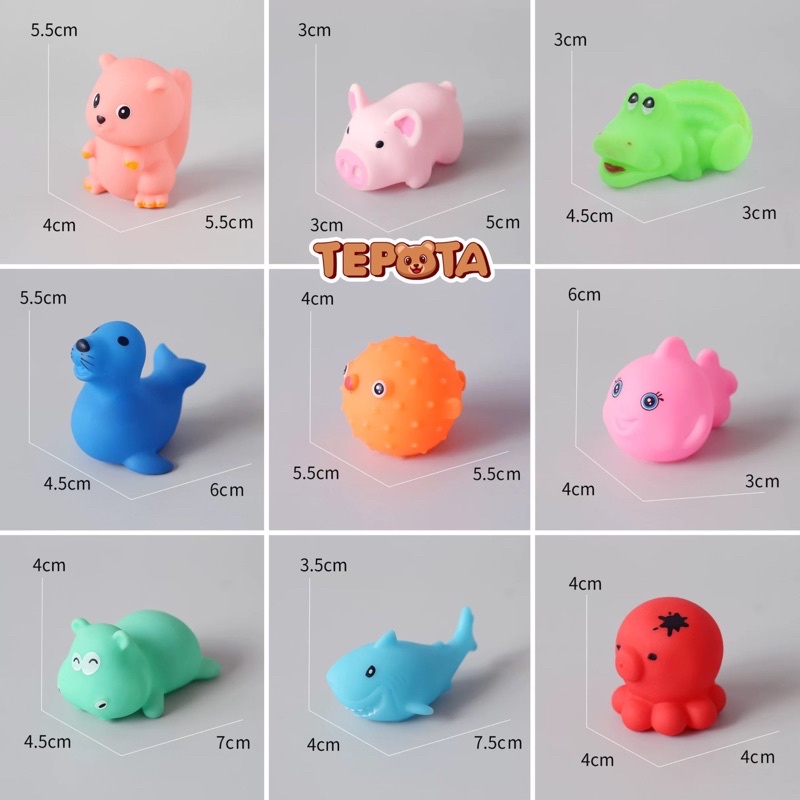 [ TUỲ CHỌN ] Đồ Chơi Nhà Tắm Động Vật Biển Mini Thả Bồn Dễ Thương Cho Bé Nhiều Hình Đáng Yêu Bóp Kêu Chíp NT04B