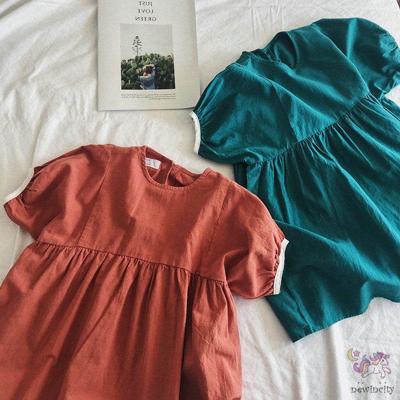 Đầm Bé Gái Đơn Giản Phong Cách Hàn Quốc