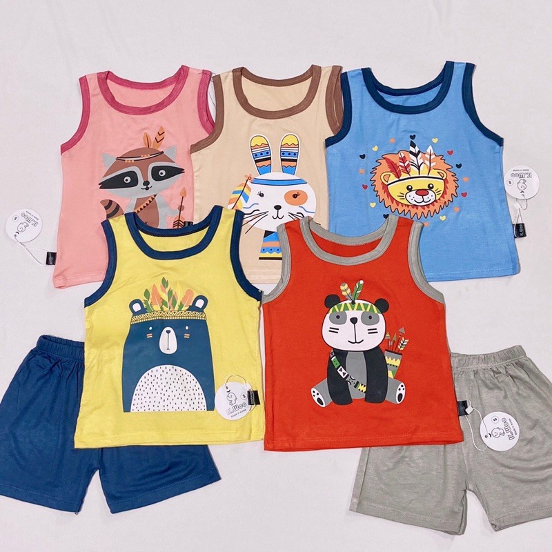 Bộ Ba Lỗ hoạ tiết THỔ DÂN Kwoo (thun lạnh) đáng yêu cho bé