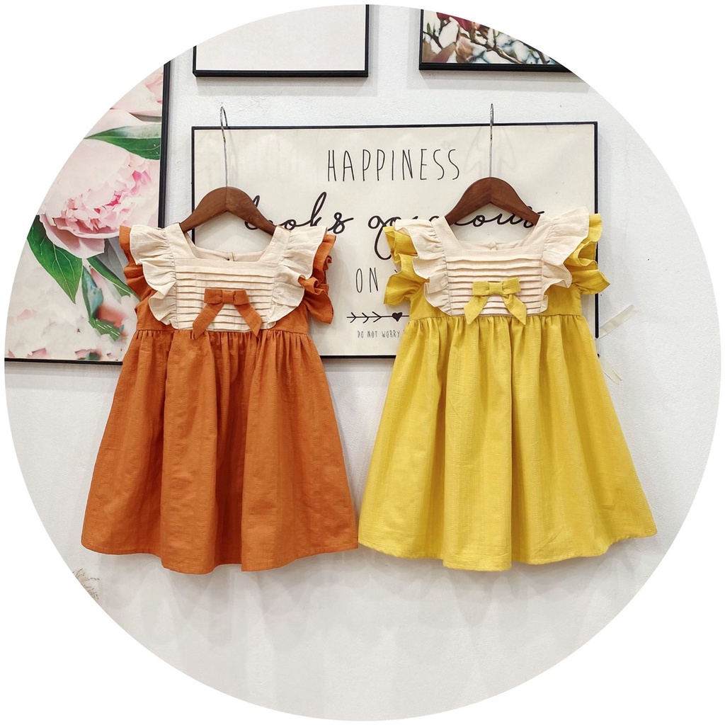 Váy hoa tiểu thư bé gái MINTSCLOSET Mint's Closet màu hồng cổ bèo tay ngắn 1 2 3 4 tuổi - GV0042 - GV0041 - GV0052