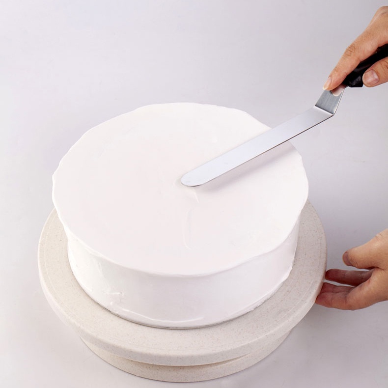 Dao chà láng bánh kem thẳng, cong, gấp khúc dài 32 cm - cán nhựa