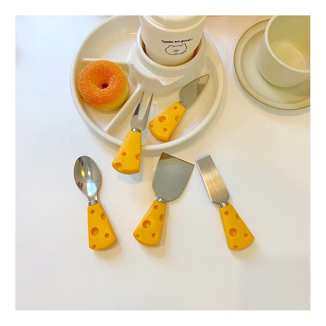 BỘ 5 MÓN THÌA, NĨA, DAO, XẺNG XÚC... CHEESE/ PHÔ MAI
