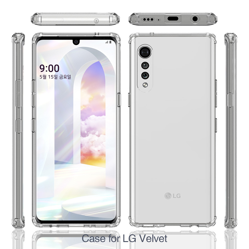 For LG Velvet Clear Ultra Slim Clear Shockproof Bumper Cover Clear Case