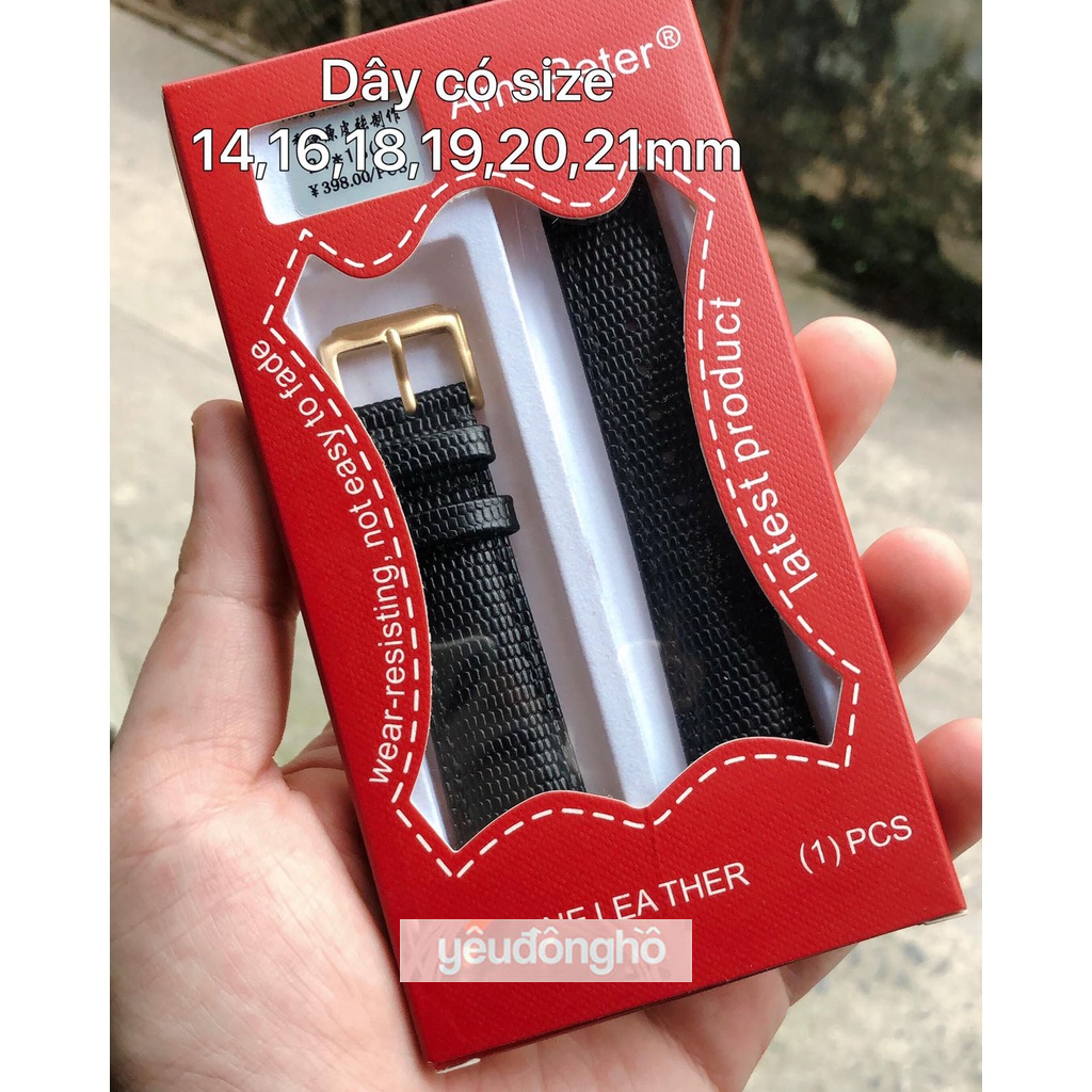 Dây Đồng Hồ Da Bò Dập Vân Kiểu Movado Kèm Khóa [Tặng kèm dụng cụ thay dây]