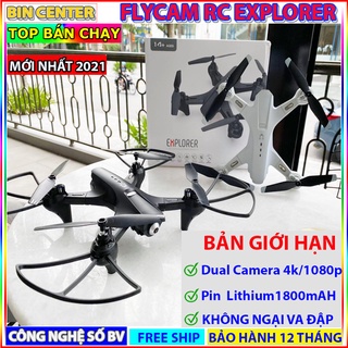 Flycam mini RC Explorer i21  - Máy bay camera cảm biến tránh vật cản 3 chiều, Dual camera 4K - Flycam giá rẻ K99 Max