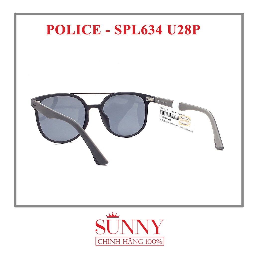 Kính mát thời trang chính hãng Police SPL634, sp có tem thẻ bảo hành toàn quốc, thiết kế dễ đeo bảo vệ mắt