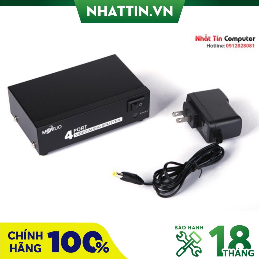 Bộ chia tín hiệu AV (Video & Audio) 1 ra 4 cổng MT-104AV chính hãng MT-VIKI