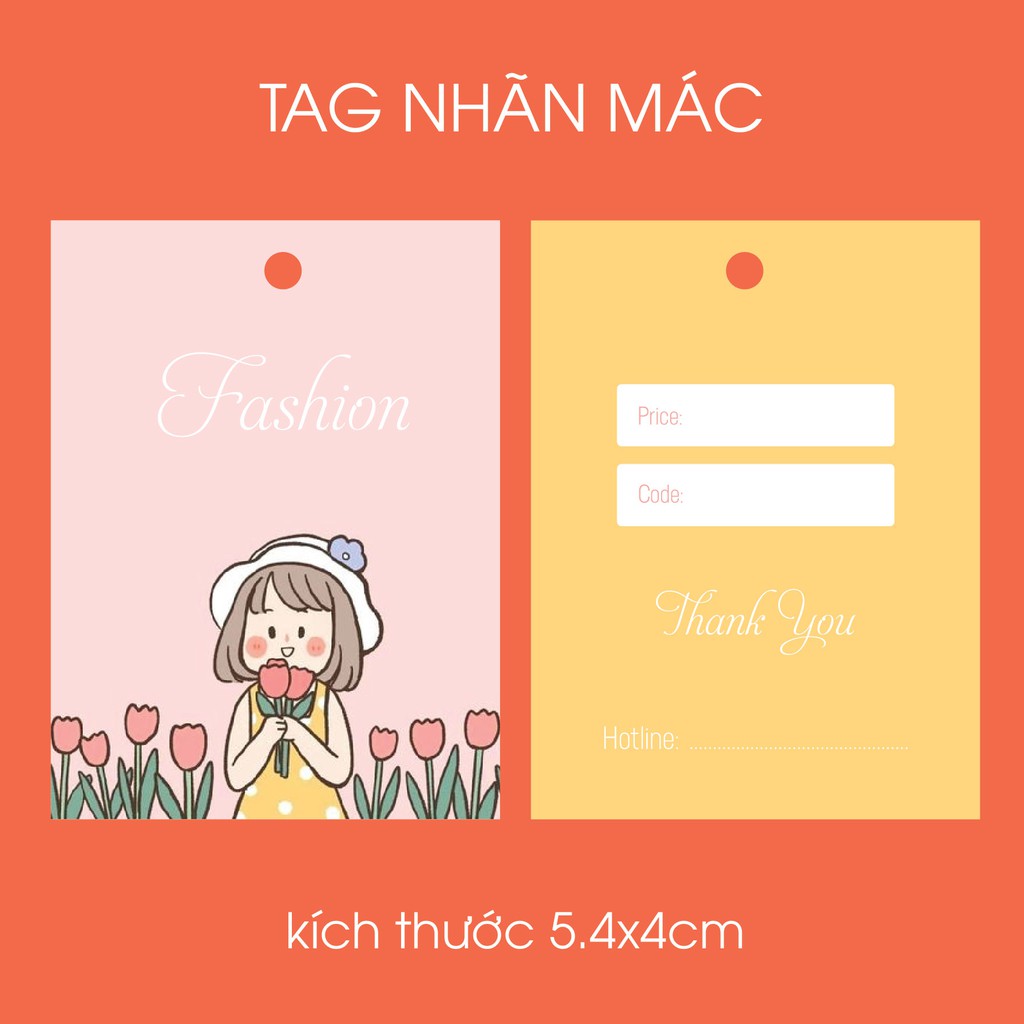 🌸 NHÃN MÁC TAG QUẦN ÁO fashion  100 cái