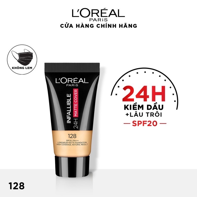 [Mini size 5ml] Kem nền 24h Kiềm dâu lâu trôi L'Oreal Paris Infallible 24h Matte Cover