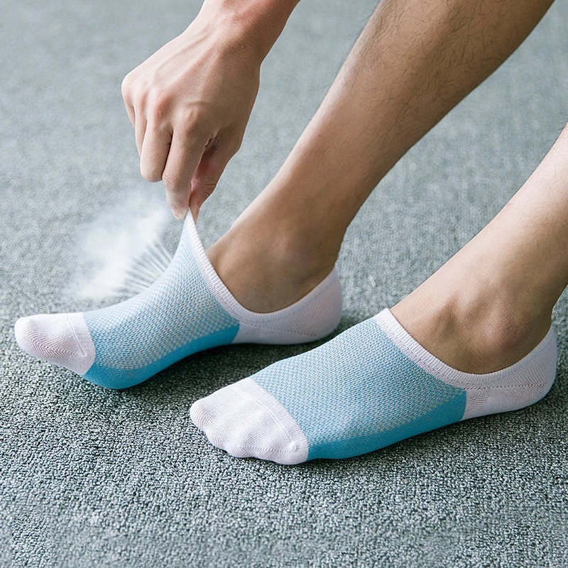 Vớ lưới sợi tre siêu mỏng thoáng khí chống trượt hợp thời trang cho nam