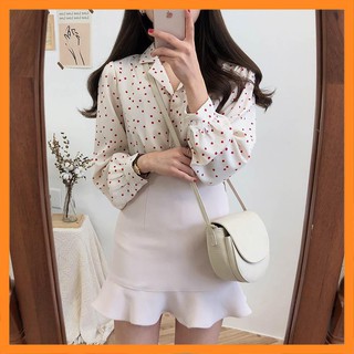 Áo sơ mi nữ kiểu chấm bi ưa nhìn  [TTBK]