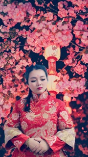 Set áo váy cô dâu hán phục