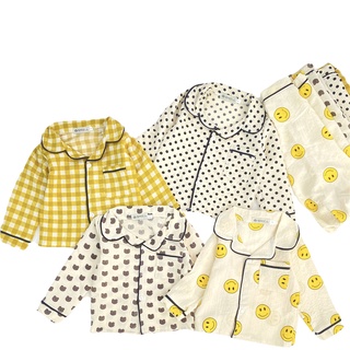 Bộ pijama dài tay hoạt tiết đáng yêu cho bé trai bé gái kèm ảnh thật