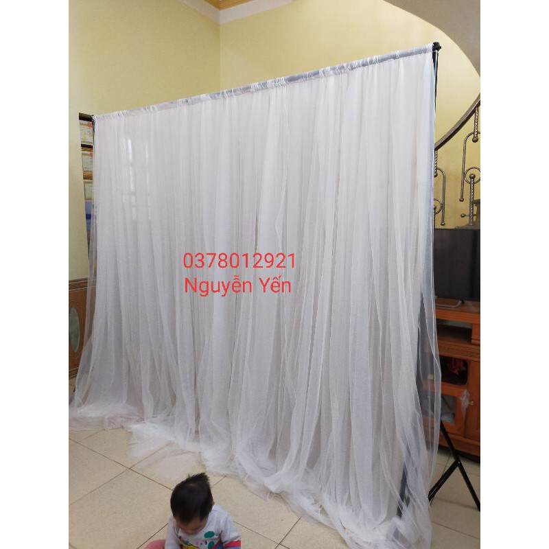 (Đã may sẵn) Rèm voan 2 lớp3m*2,5m trang trí Backdrop như hình