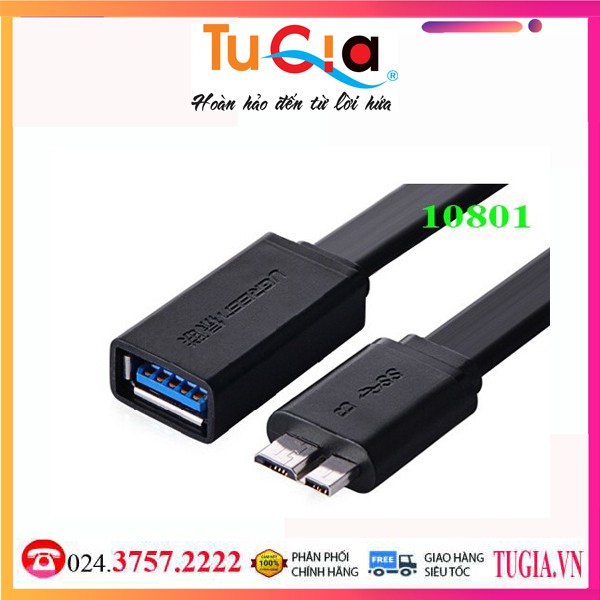 Cáp OTG micro USB sang USB UGREEN 10801-Hàng Chính Hãng